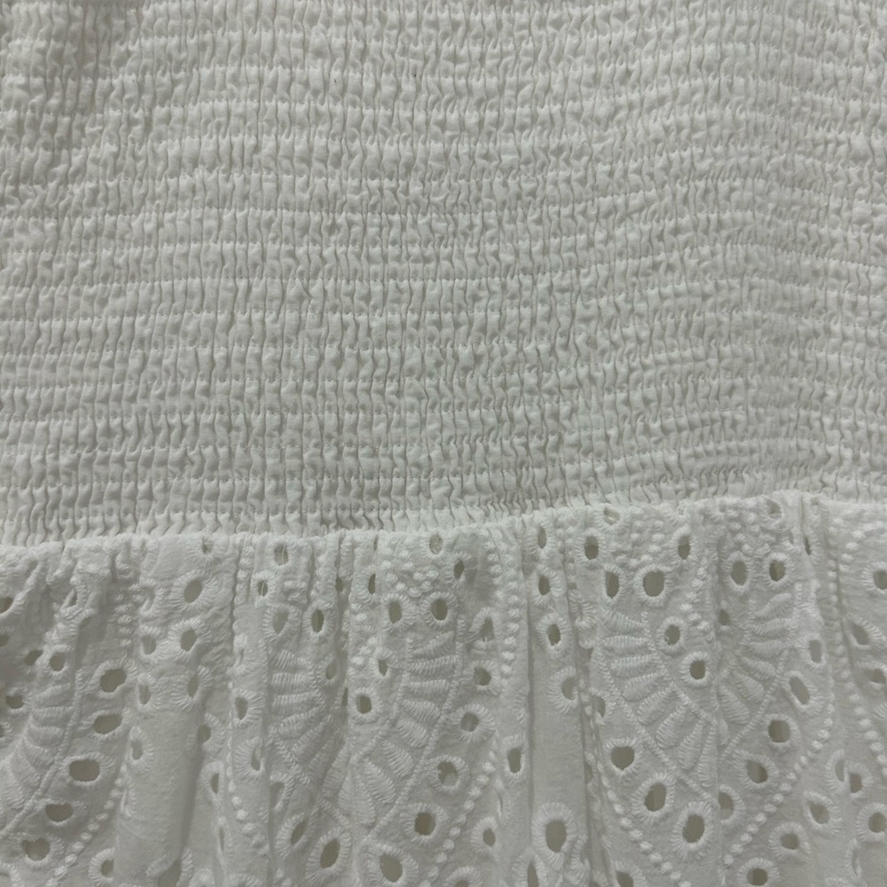 EVERLY • White Tie Up Eyelet Dress • size S - Picture 6 of 10